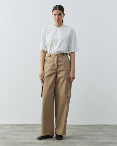 Paper Gabardin Safari Balon Fit Cepli Pantolon Camel - Aybikestil (1)