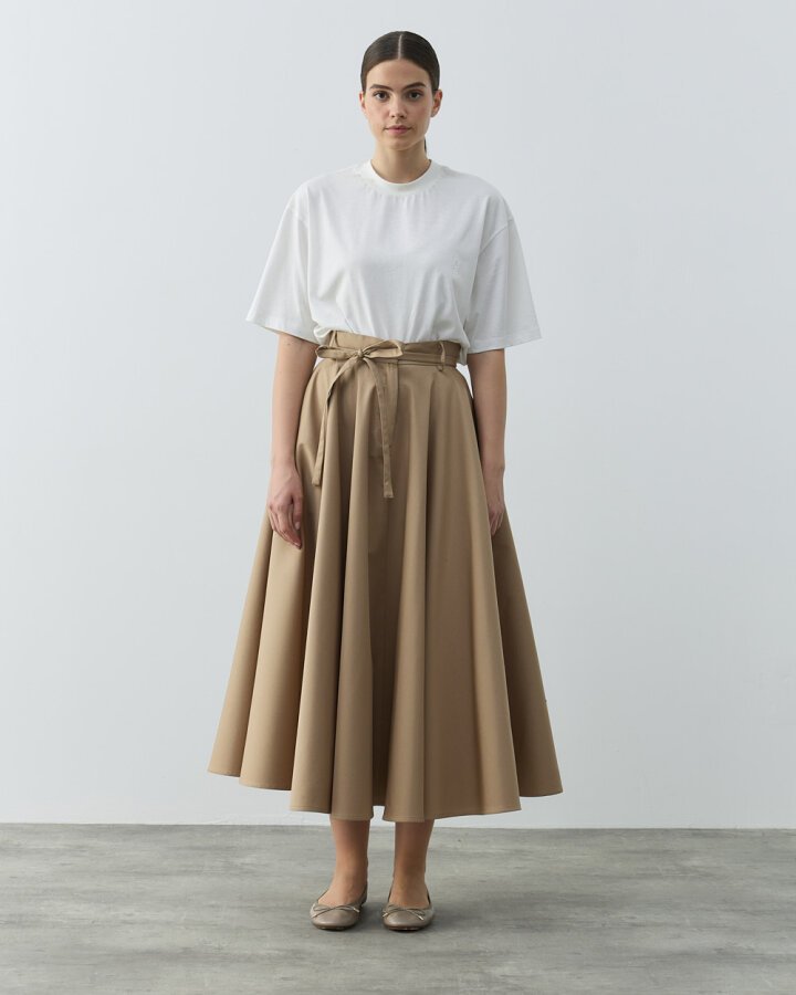 Paper Gabardin Tam Kloş Önü Patlı Etek Camel