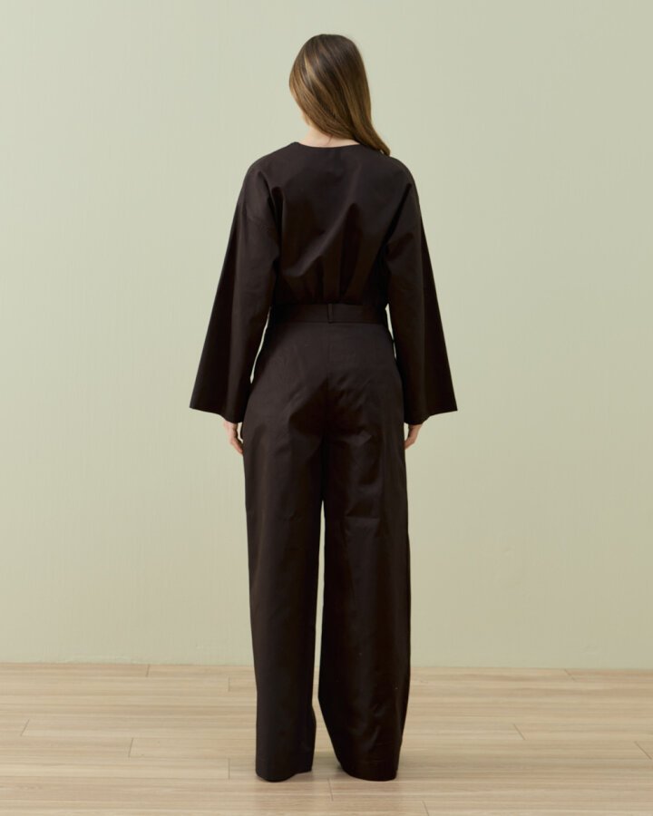 Paper Gabardin Tek Pileli Wide Leg Pantolon Acı Kahve · 7