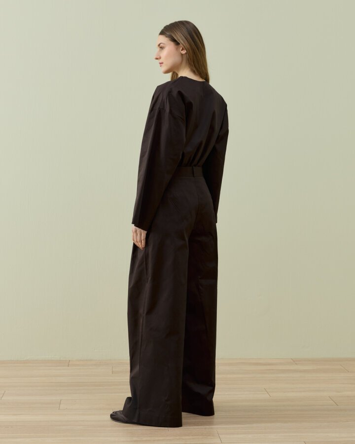 Paper Gabardin Tek Pileli Wide Leg Pantolon Acı Kahve · 5