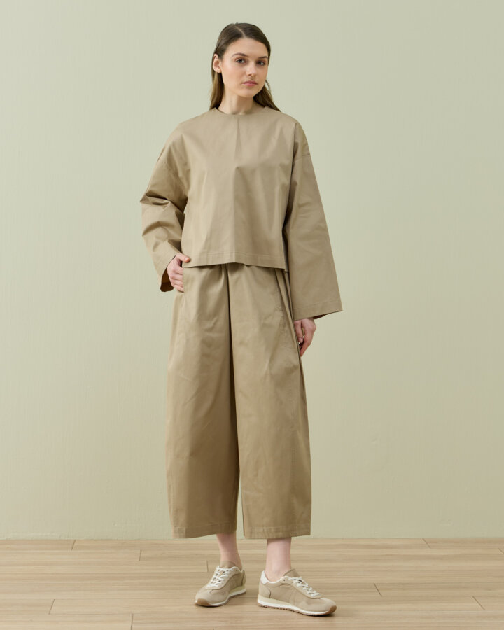 Paper Gabardin Yanı Ekli Ekstra Barrel Fit Bol Pantolon Camel - Aybikestil (1)