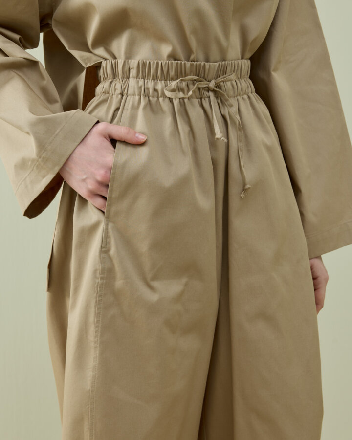 Paper Gabardin Yanı Ekli Ekstra Barrel Fit Bol Pantolon Camel - Aybikestil (1)