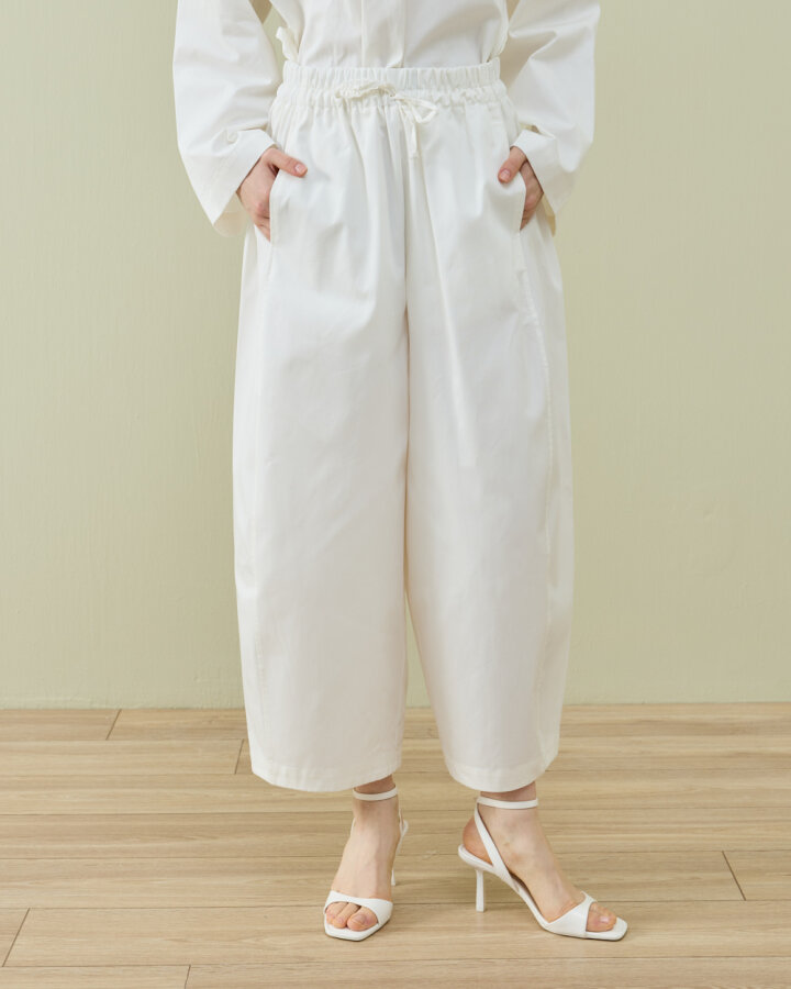 Paper Gabardin Yanı Ekli Ekstra Barrel Fit Bol Pantolon Ekru - Aybikestil (1)