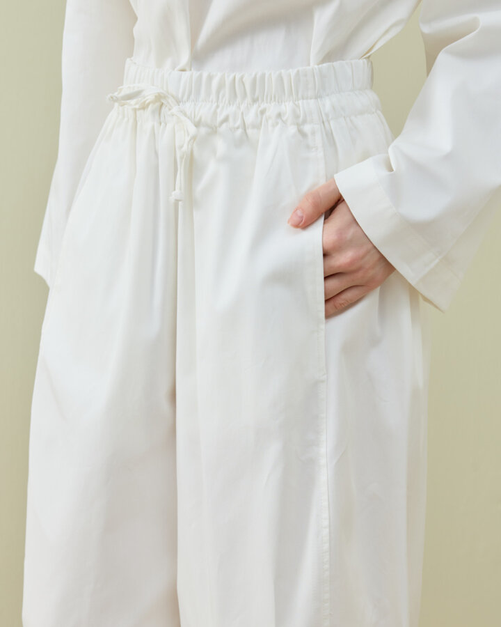 Paper Gabardin Yanı Ekli Ekstra Barrel Fit Bol Pantolon Ekru - Aybikestil (1)