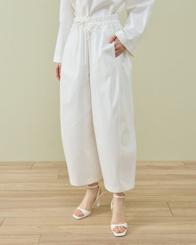 Paper Gabardin Yanı Ekli Ekstra Barrel Fit Bol Pantolon Ekru 