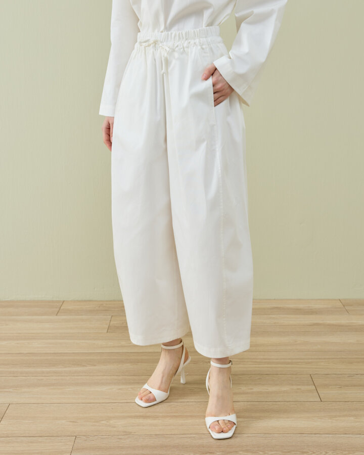 Paper Gabardin Yanı Ekli Ekstra Barrel Fit Bol Pantolon Ekru - Aybikestil