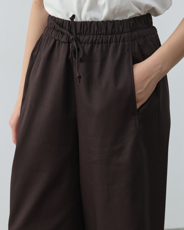 Paper Gabardin Yanı Ekli Ekstra Barrel Fit Bol Pantolon Kahve - Aybikestil (1)