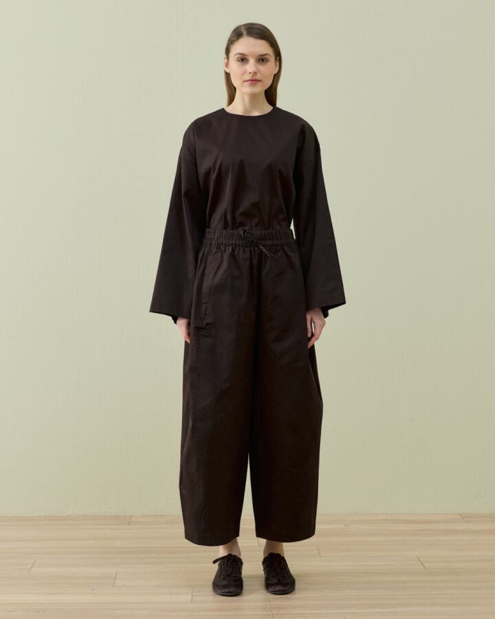 Paper Gabardin Yanı Ekli Ekstra Barrel Fit Bol Pantolon Kahve - Aybikestil (1)