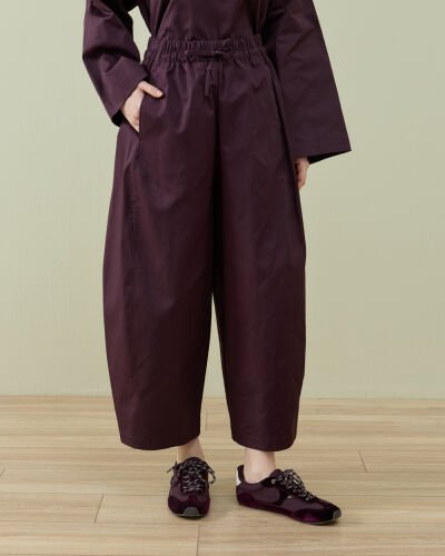 Paper Gabardin Yanı Ekli Ekstra Barrel Fit Bol Pantolon Mürdüm 