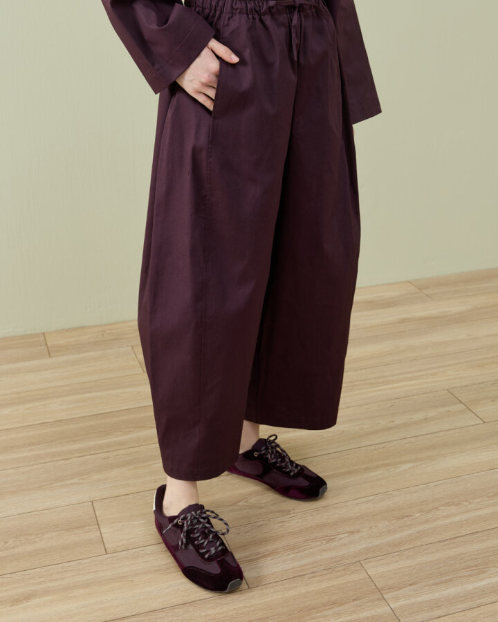 Paper Gabardin Yanı Ekli Ekstra Barrel Fit Bol Pantolon Mürdüm - Aybikestil (1)