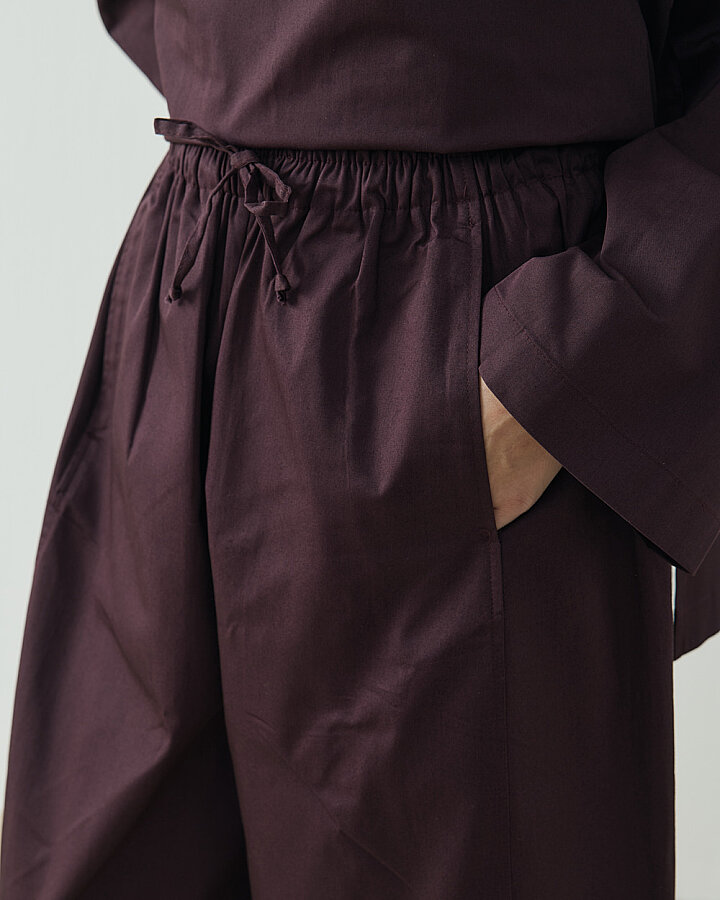 Paper Gabardin Yanı Ekli Ekstra Barrel Fit Bol Pantolon Mürdüm - Aybikestil (1)