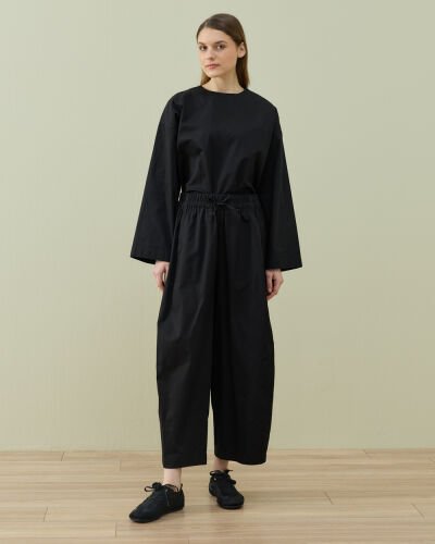 Paper Gabardin Yanı Ekli Ekstra Barrel Fit Bol Pantolon Siyah - Aybikestil (1)