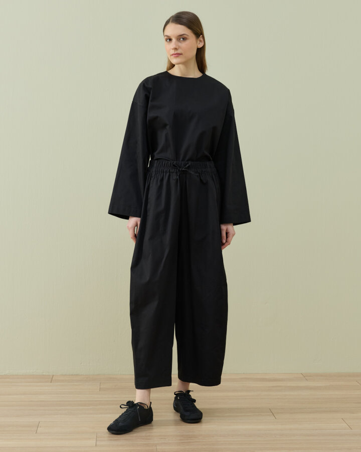 Paper Gabardin Yanı Ekli Ekstra Barrel Fit Bol Pantolon Siyah - Aybikestil (1)