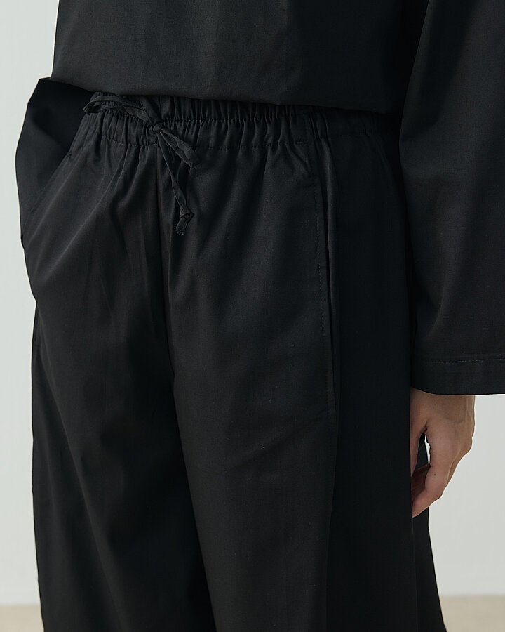 Paper Gabardin Yanı Ekli Ekstra Barrel Fit Bol Pantolon Siyah - Aybikestil (1)