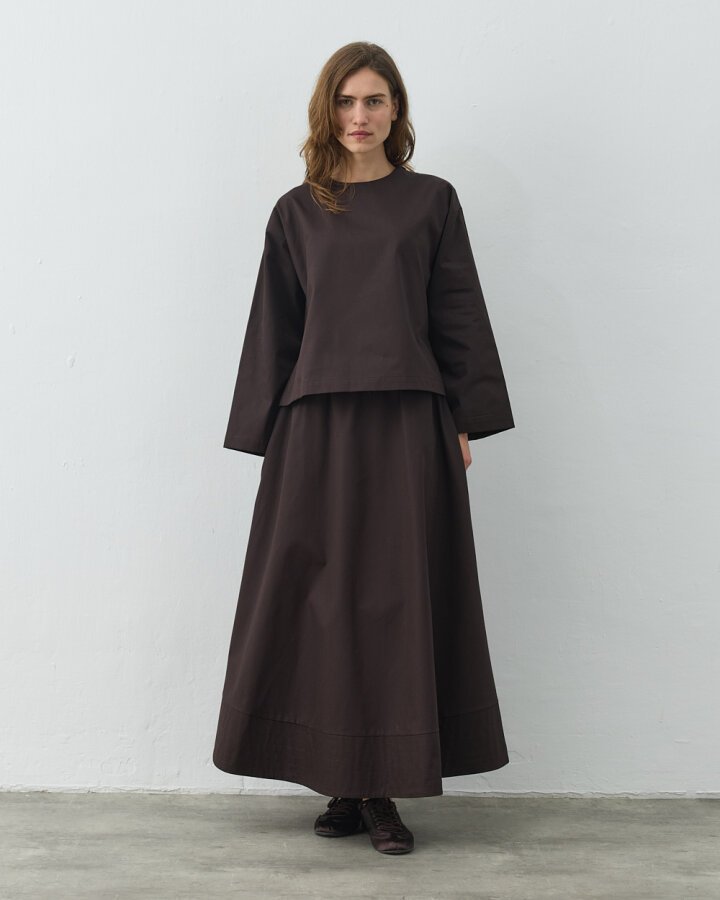 Paper Gabardin Yırtmaçlı Basic Bluz Acı Kahve - Aybikestil (1)