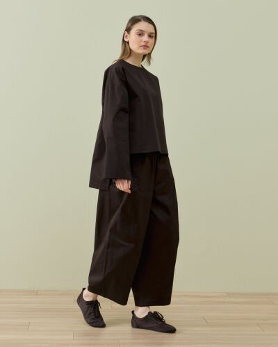 Paper Gabardin Yırtmaçlı Basic Bluz Acı Kahve - Aybikestil (1)