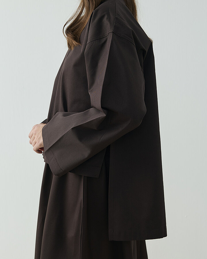 Paper Gabardin Yırtmaçlı Basic Bluz Acı Kahve - Aybikestil (1)