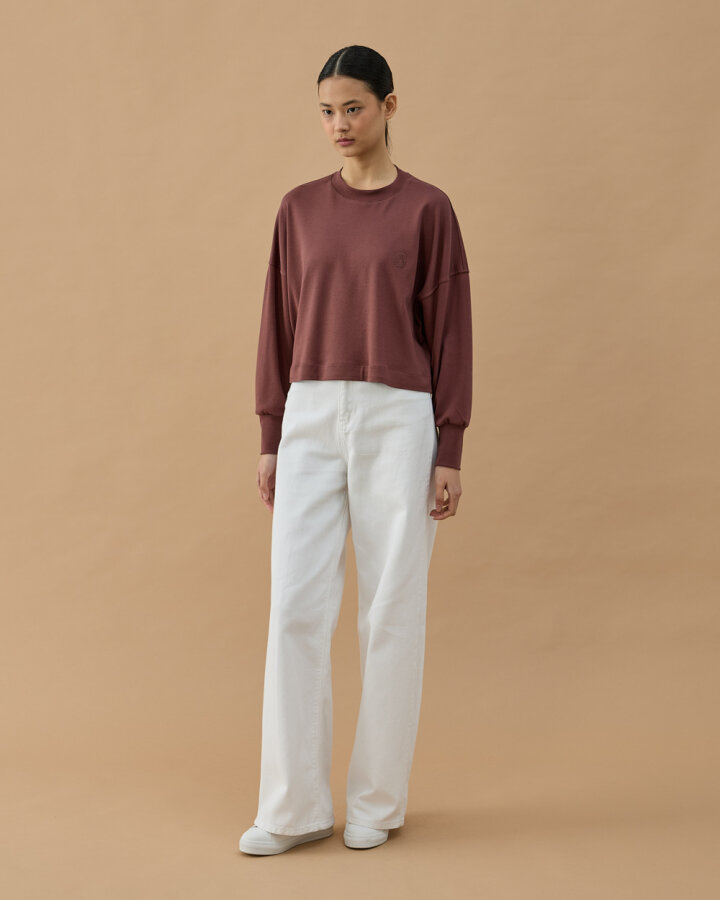 Penye İnterlok Crop Kısa Bluz Erik Çürüğü - Aybikestil (1)