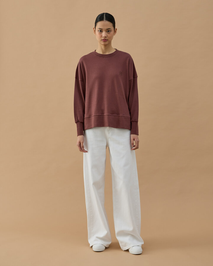 Penye İnterlok Fresh Yırtmaçlı Bluz Erik Çürüğü - Aybikestil (1)