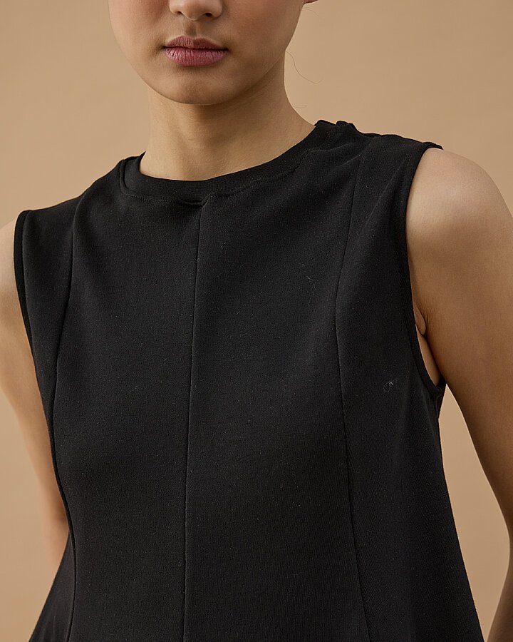 Penye İnterlok Kuplu Kolsuz Body Siyah - Aybikestil (1)