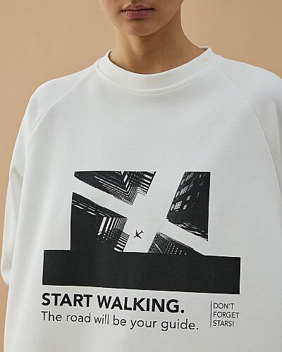 Penye İnterlok Relax Bluz Baskılı Start - Aybikestil (1)