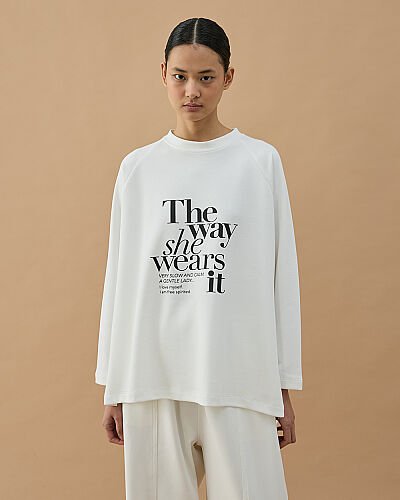 Penye İnterlok Relax Bluz Baskılı The Way - Aybikestil