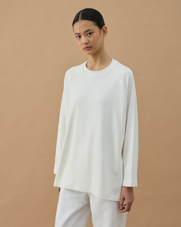 Penye İnterlok Relax Bluz Ekru - Aybikestil (1)