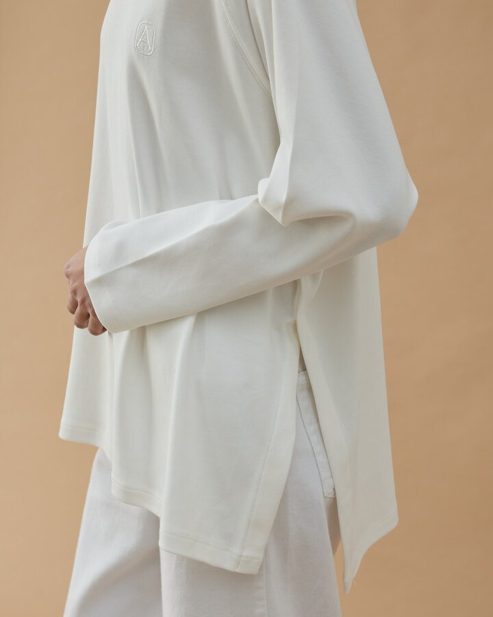 Penye İnterlok Relax Bluz Ekru - Aybikestil (1)