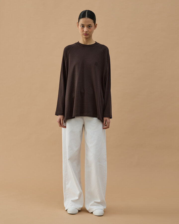 Penye İnterlok Relax Bluz Kahve - Aybikestil (1)