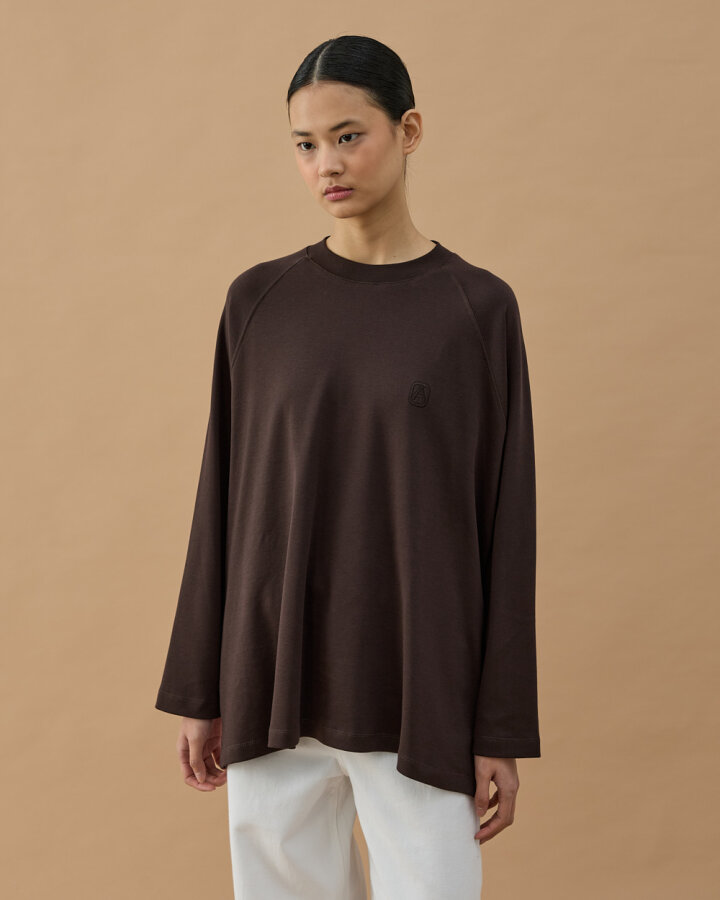 Penye İnterlok Relax Bluz Kahve - Aybikestil