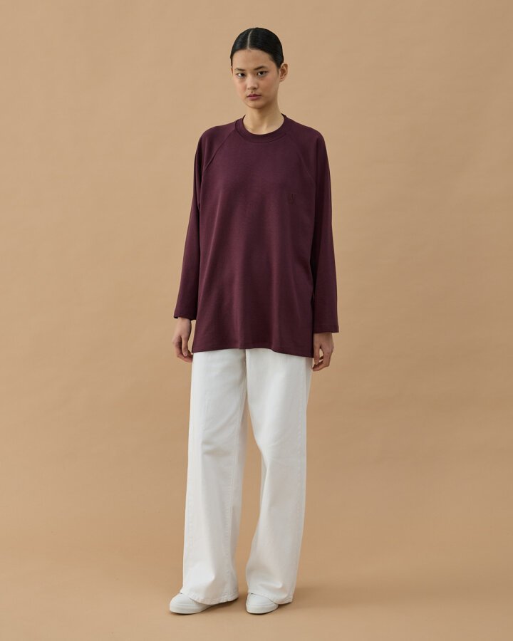 Penye İnterlok Relax Bluz Mürdüm - Aybikestil (1)