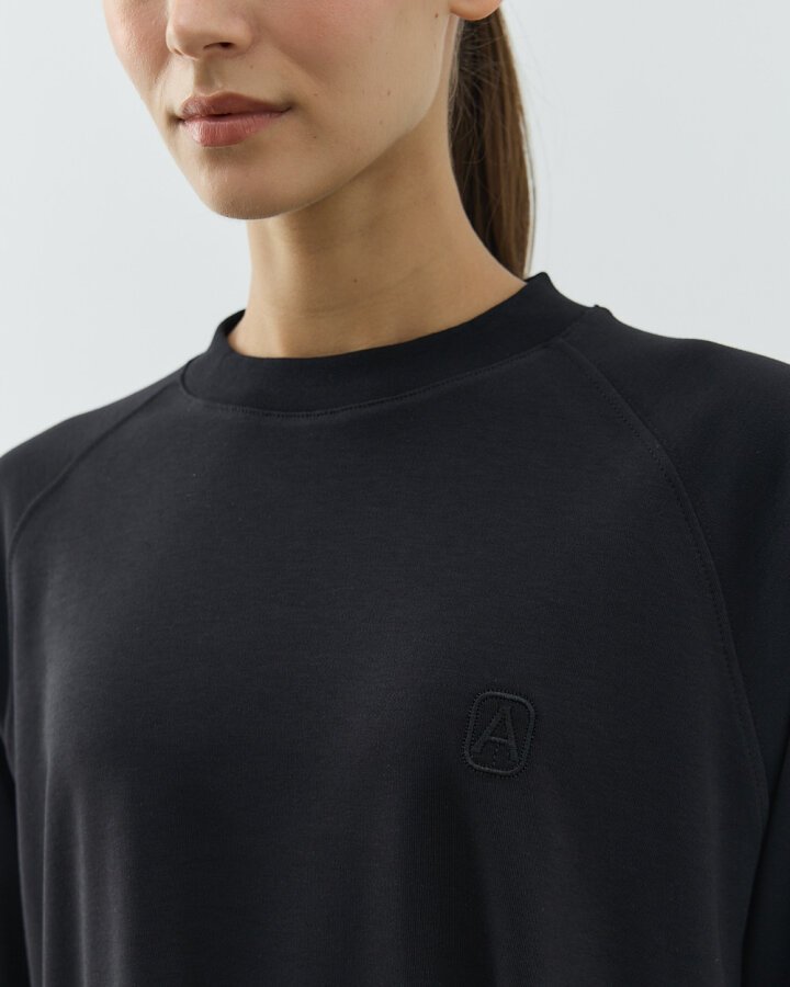 Penye İnterlok Relax Bluz Siyah - Aybikestil (1)