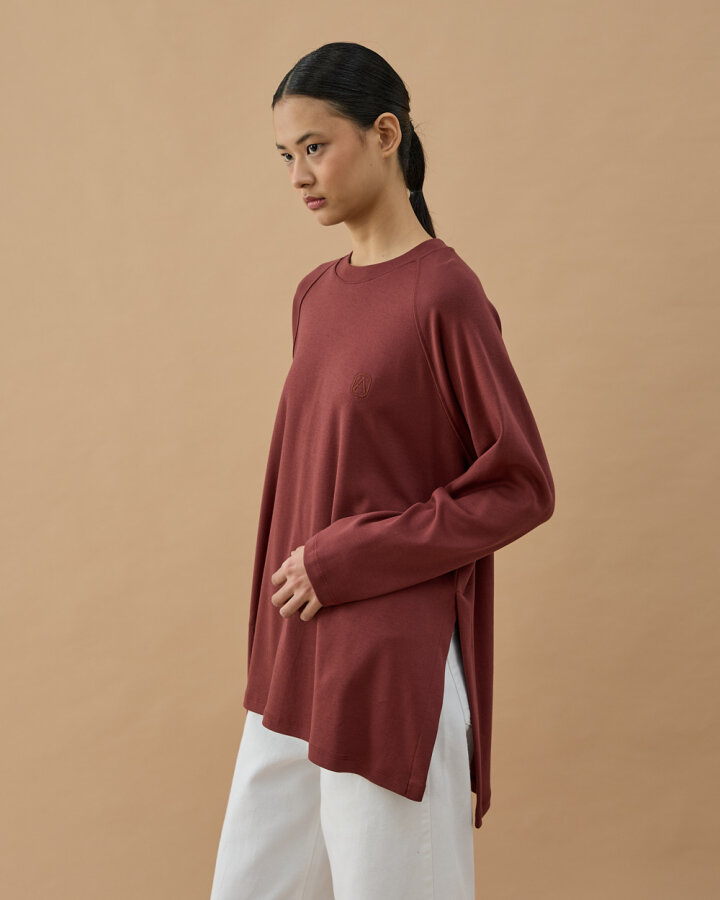 Penye İnterlok Relax Bluz Terra Cotta - Aybikestil