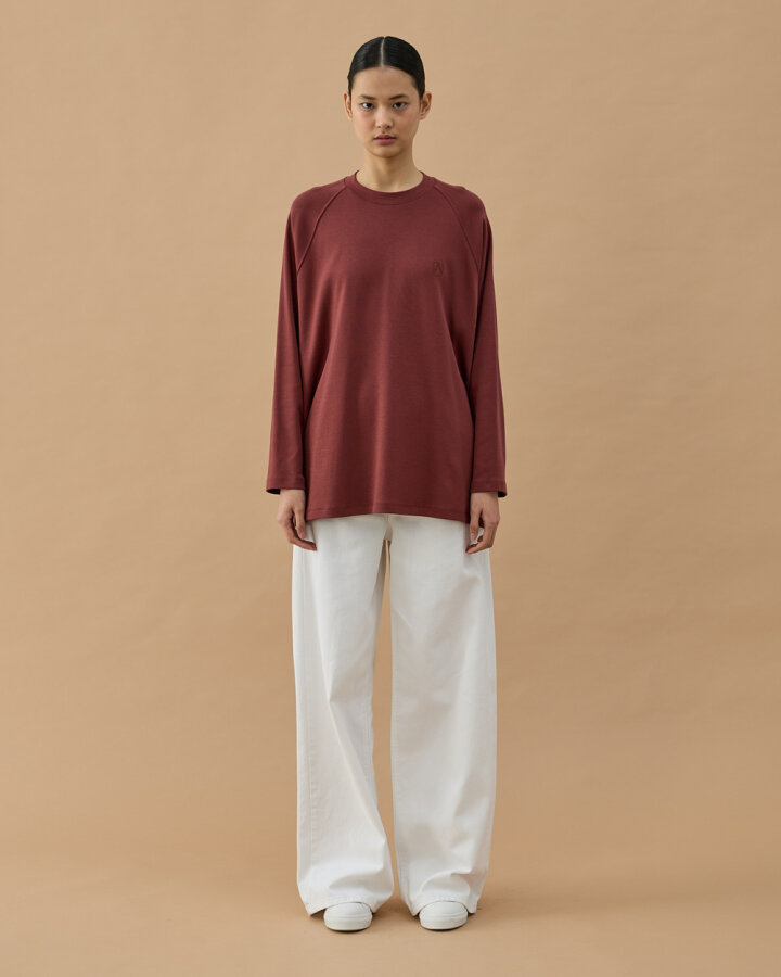 Penye İnterlok Relax Bluz Terra Cotta - Aybikestil (1)