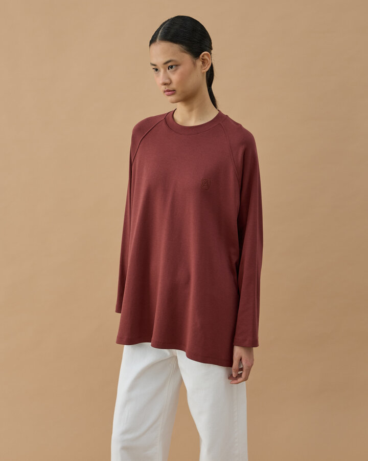 Penye İnterlok Relax Bluz Terra Cotta - Aybikestil (1)