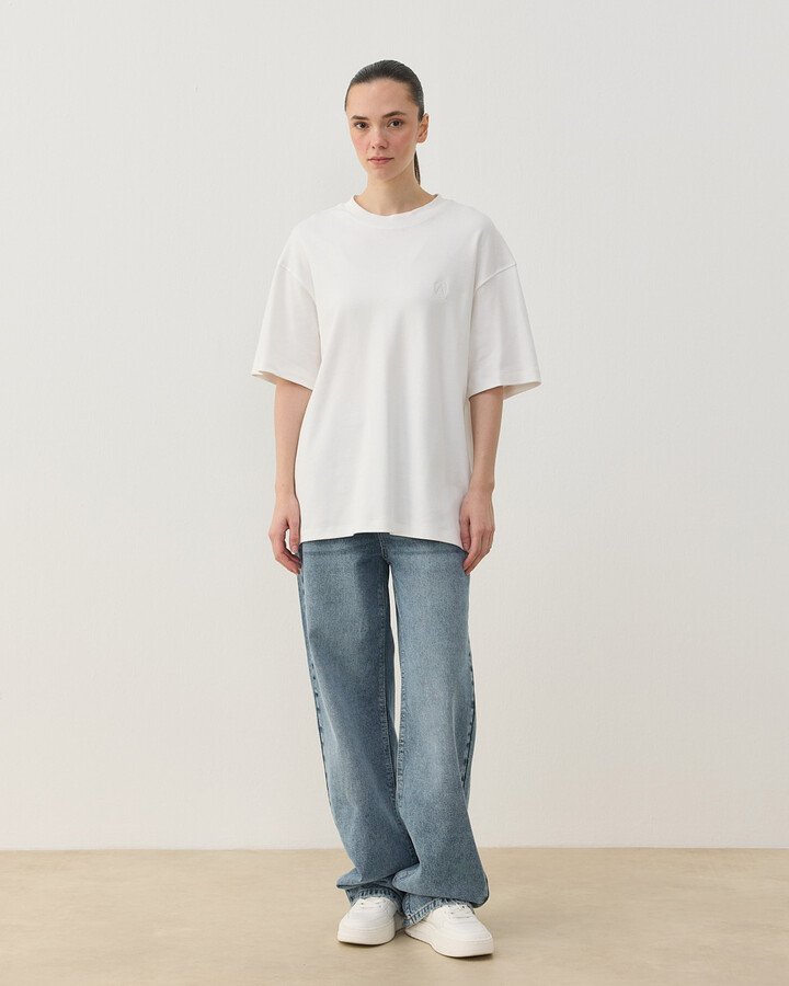 Penye İnterlok Smart Tshirt Ekru - Aybikestil (1)