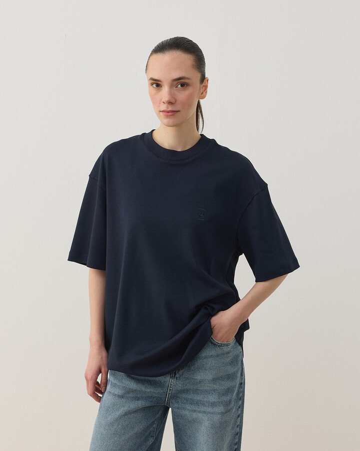 Penye İnterlok Smart Tshirt Lacivert - Aybikestil