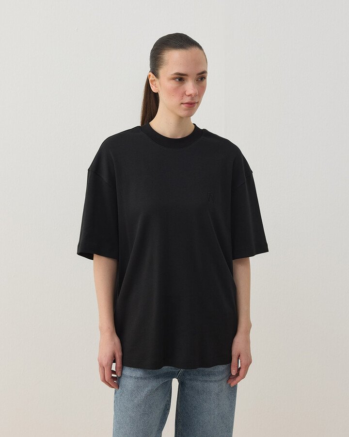 Penye İnterlok Smart Tshirt Siyah - Aybikestil (1)