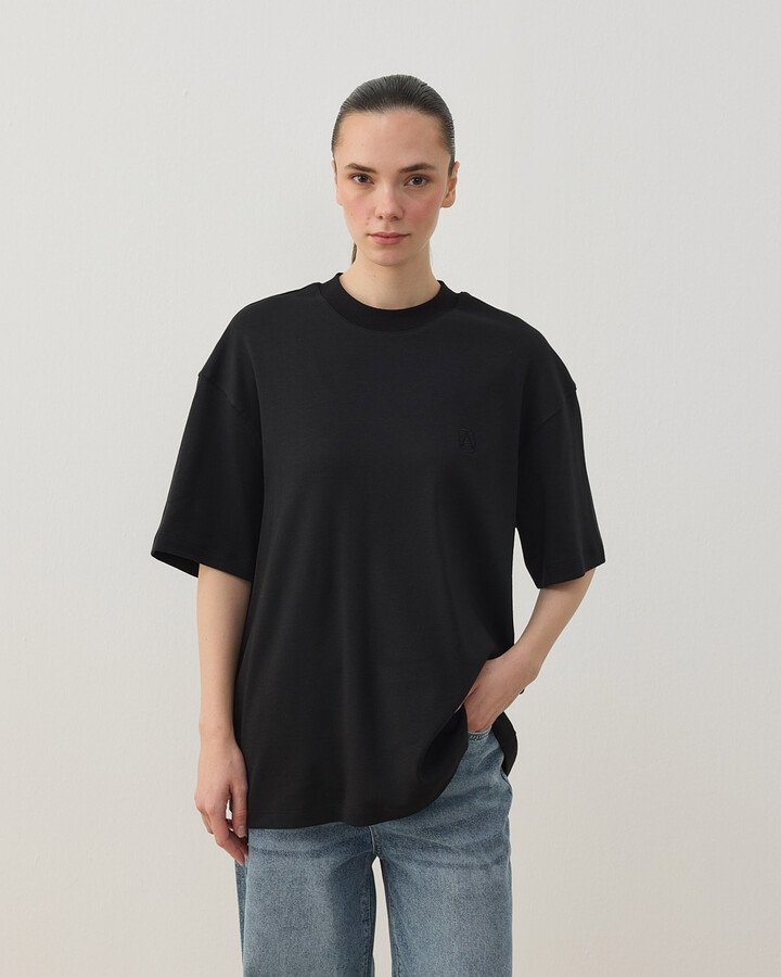 Penye İnterlok Smart Tshirt Siyah - Aybikestil