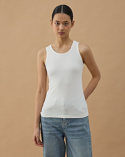 Penye Ribana Basic Düz Atlet Ekru - Aybikestil