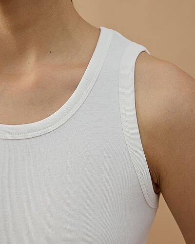 Penye Ribana Basic Düz Atlet Ekru - Aybikestil (1)