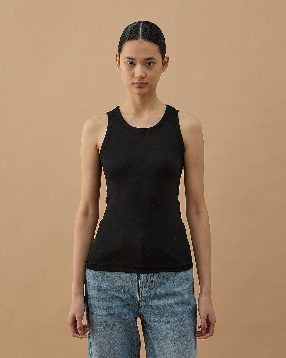 Penye Ribana Basic Düz Atlet Siyah - Aybikestil