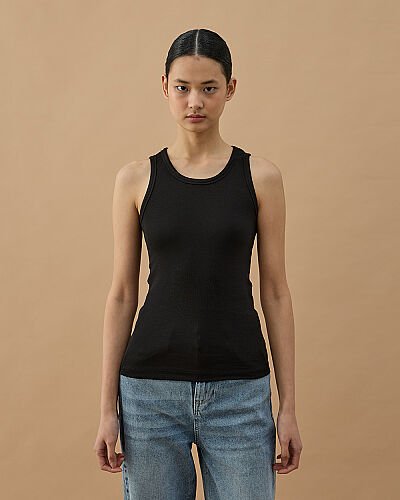 Penye Ribana Basic Düz Atlet Siyah - Aybikestil