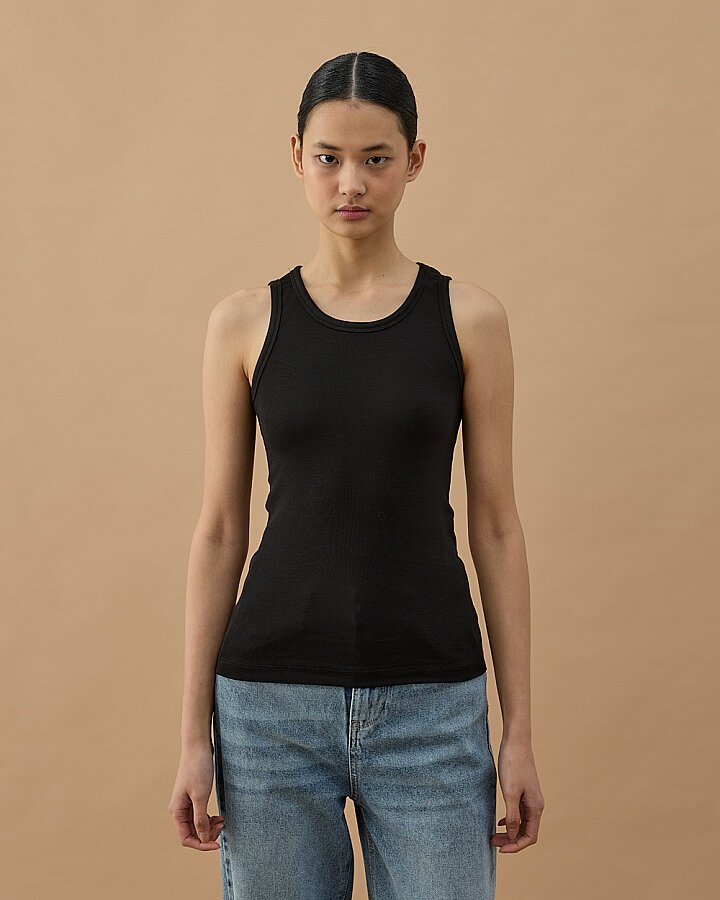 Penye Ribana Basic Düz Atlet Siyah