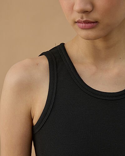 Penye Ribana Basic Düz Atlet Siyah - Aybikestil (1)