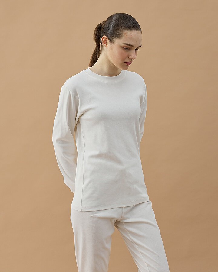 Penye Ribana Jogger Pijama Takımı Ekru - Aybikestil (1)