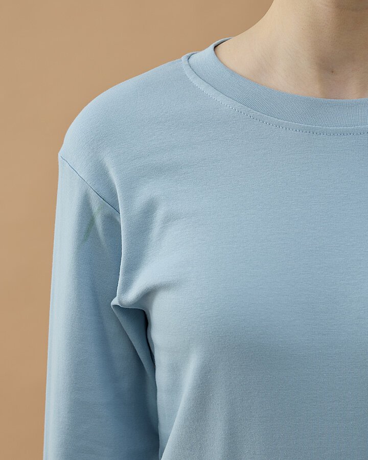 Penye Ribana Jogger Pijama Takımı Mavi - Aybikestil (1)