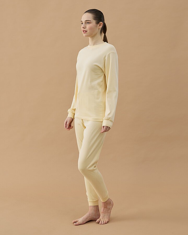 Penye Ribana Jogger Pijama Takımı Sarı - Aybikestil (1)