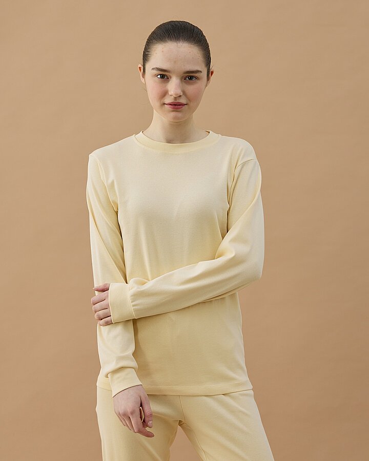 Penye Ribana Jogger Pijama Takımı Sarı - Aybikestil (1)