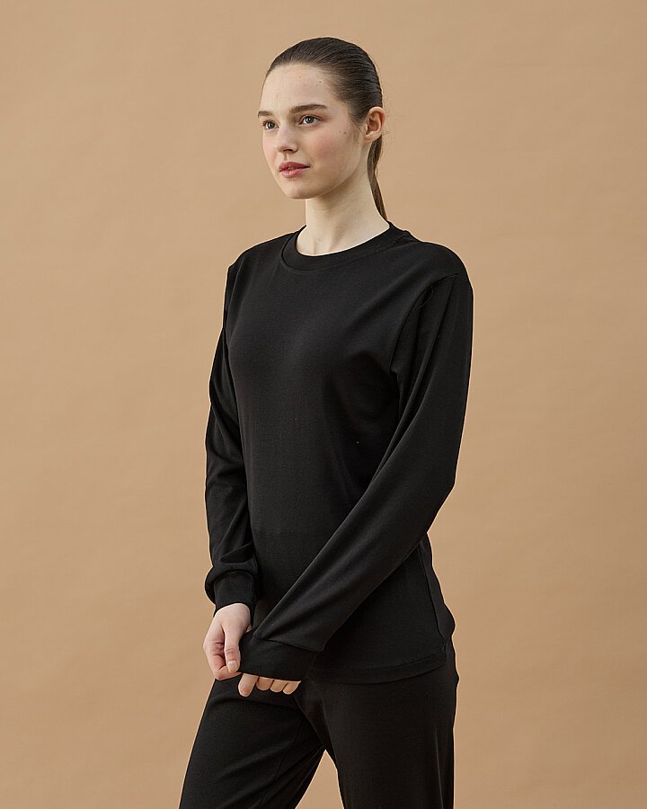 Penye Ribana Jogger Pijama Takımı Siyah - Aybikestil (1)